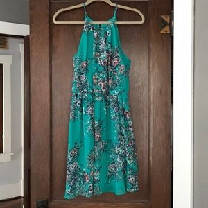 Floral teal dress